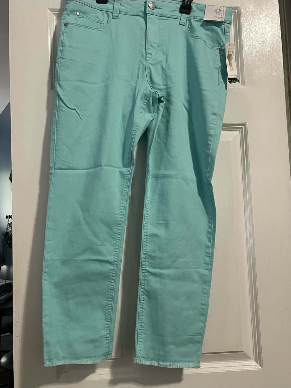 Time and Tru Mint Green Straight-Leg Jeans